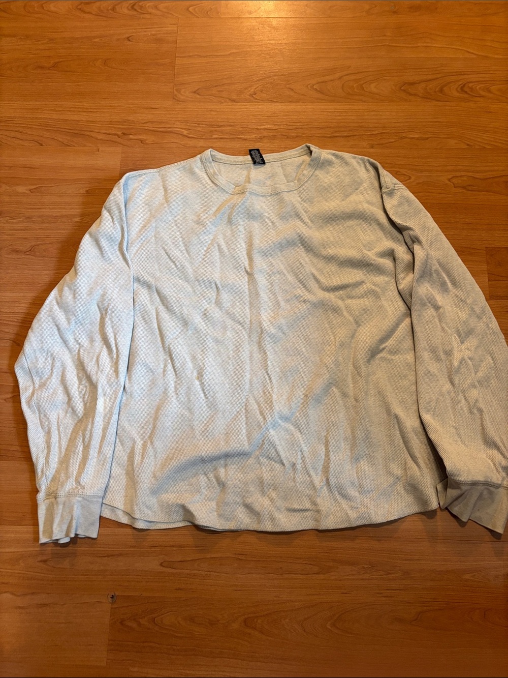 Classic Long-Sleeve thermal Crewneck Shirt - Light Gray